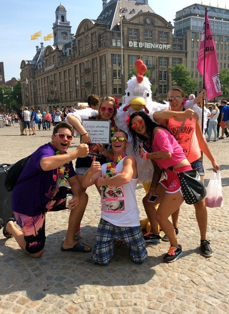 Rosa with supporters in the Netherlands