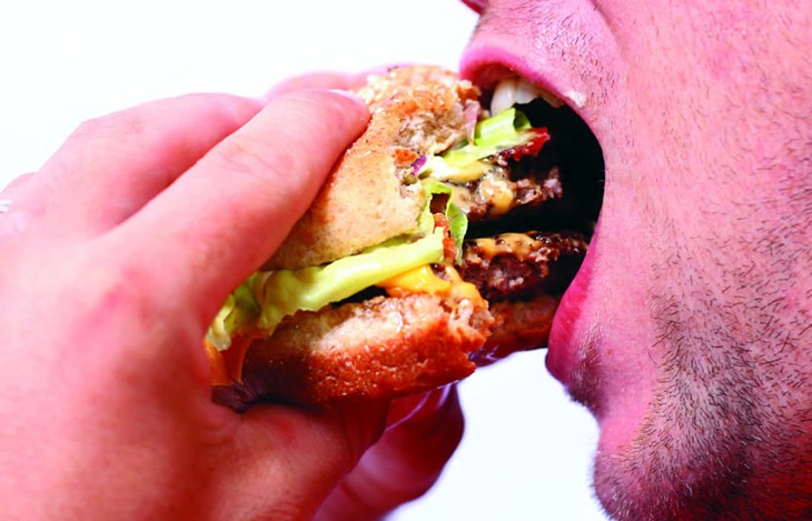 Man eating a burger