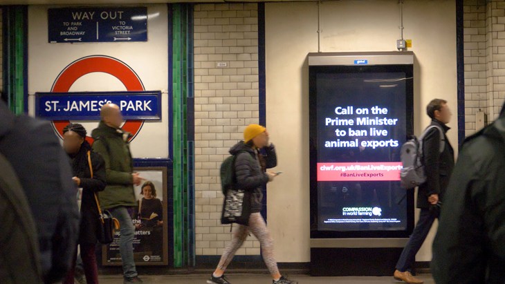 Advert at St James Park Tube Station