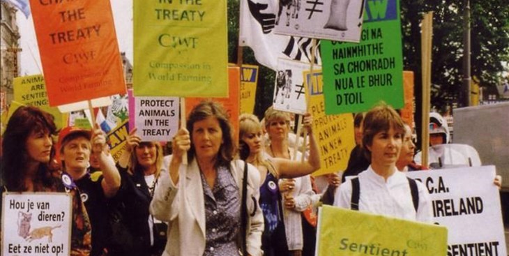 Compassion in World Farming protesting in Amsterdam