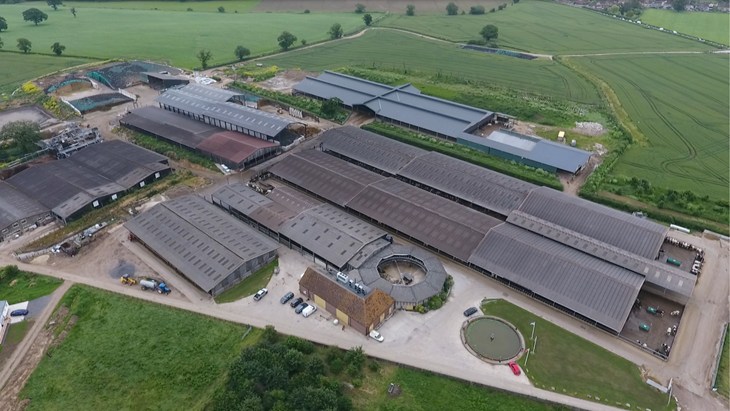 Aerial view of mega farm