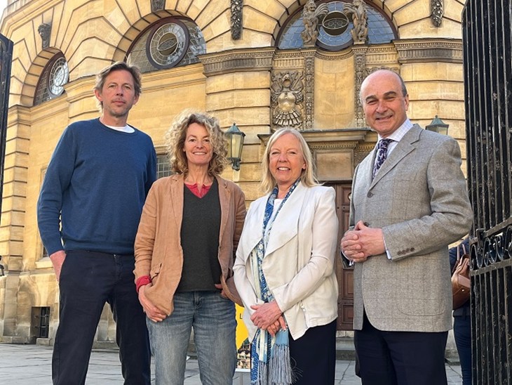 Compassion supporters, Andy cato, Kate Humble and Deborah Meaden with our CEO Philip Lymbery at The Oxford Literary Festival